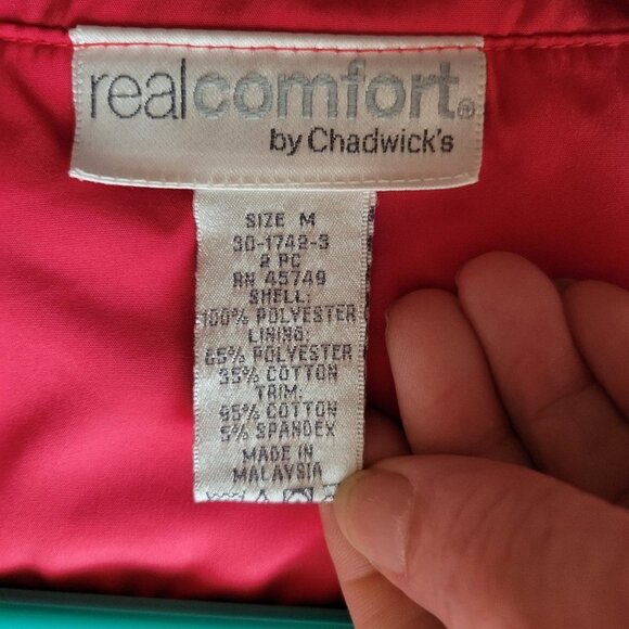 Chadwicks Womens Coat Mid Length Pockets Zip Up Pink Blue - Picture 3 of 3